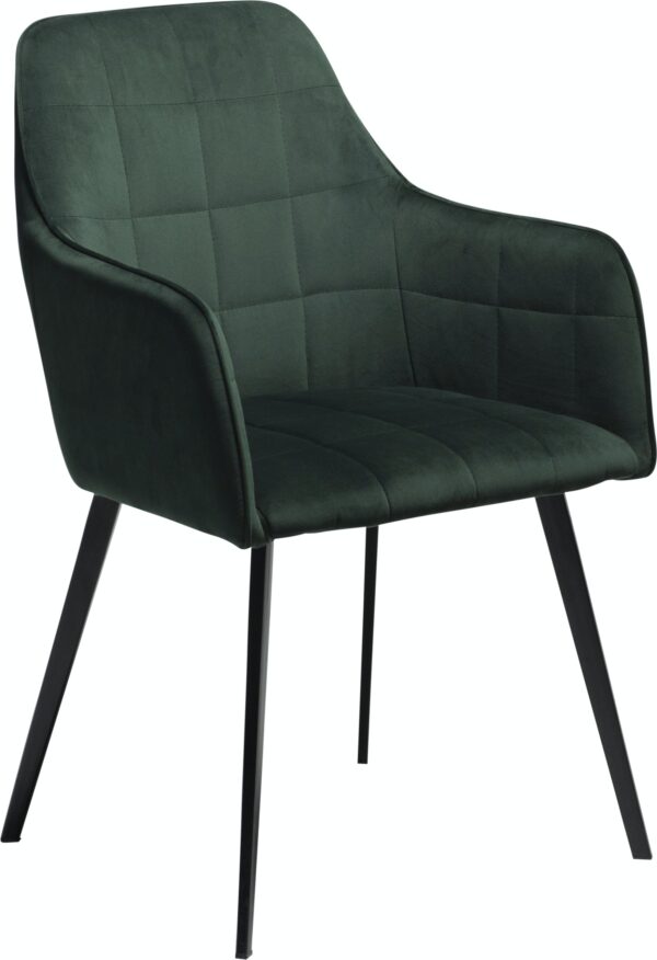 Embrace, Spisebordsstol med armlæn, Fløjl by DAN-FORM Denmark (H: 84 cm. B: 55 cm., Grøn/Sort)