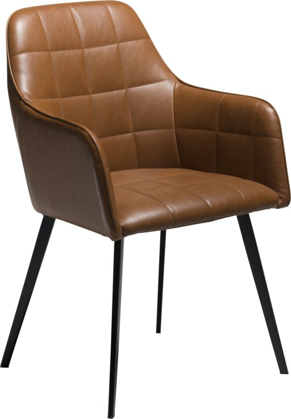 Embrace, Spisebordsstol med armlæn, Kunstlæder by DAN-FORM Denmark (H: 84 cm. B: 55 cm., Brun/Sort)
