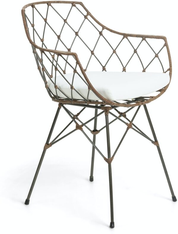 Endora, Spisebordsstol med armlæn by LaForma (H: 82 cm. B: 63 cm. L: 59 cm., Sort/Natur)
