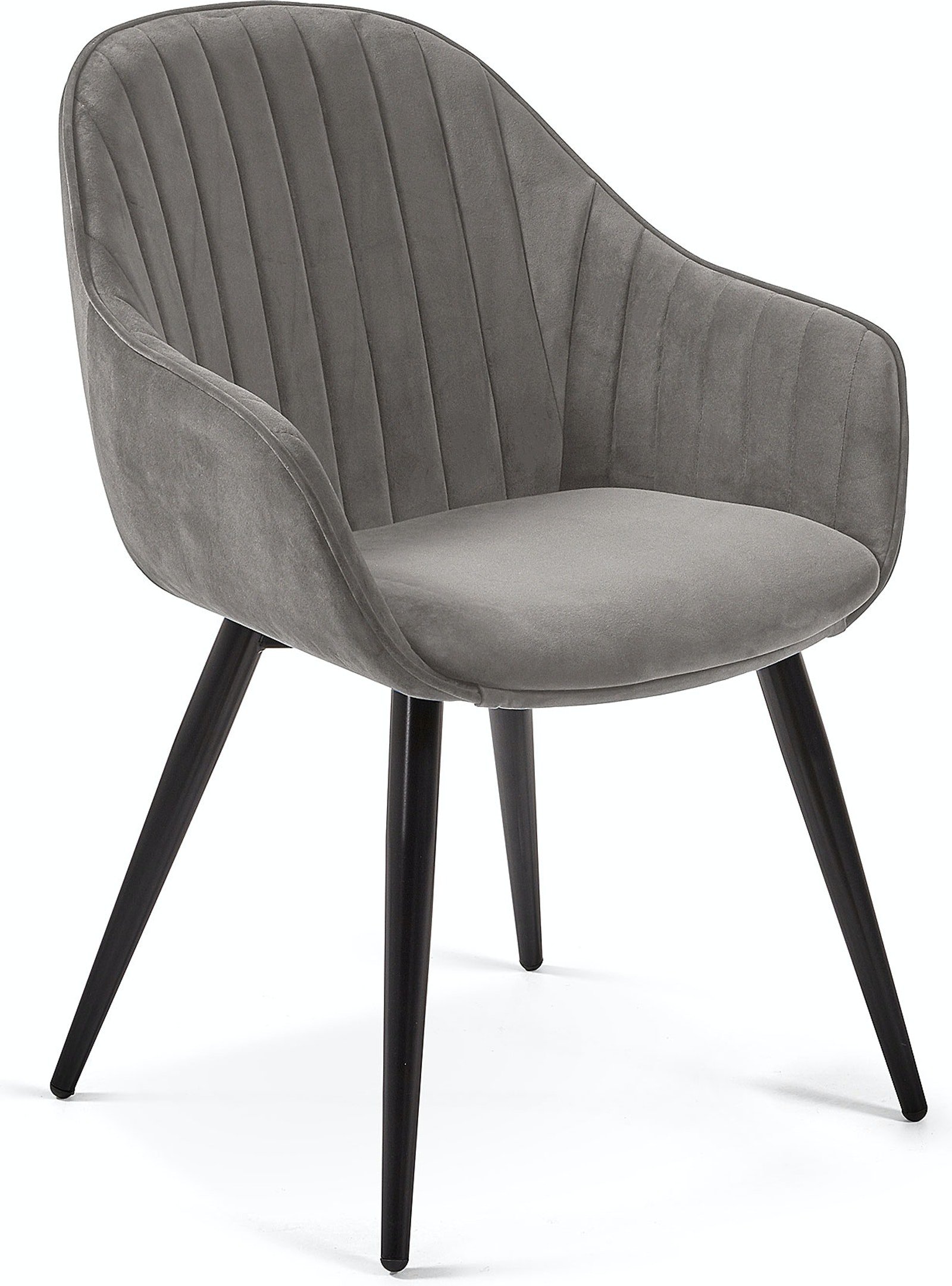 Fabia, Spisebordsstol, vintage, nordisk, stof by LaForma (H: 84 cm. B: 58 cm. L: 62 cm., Grå/Sort)