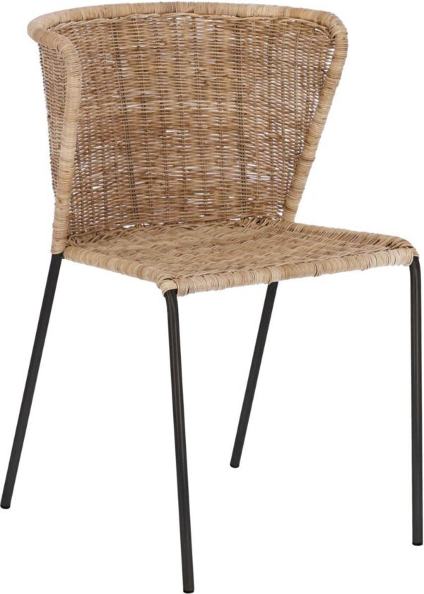 Fantine, Spisebordsstol, kolonial by LaForma (H: 77 cm. B: 50 cm. L: 51 cm., Natur/Sort)