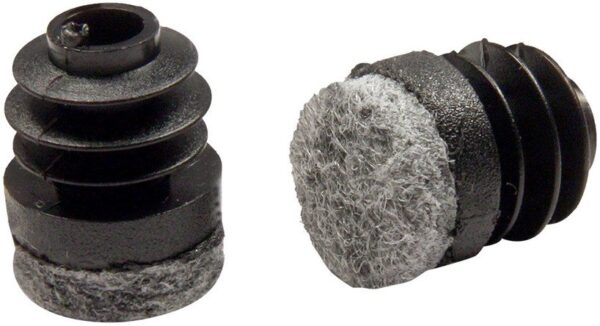 Filtsko til spisebordsstole, rør, 4 stk. by Guardian Protection (D: 1.5 cm., Sort)