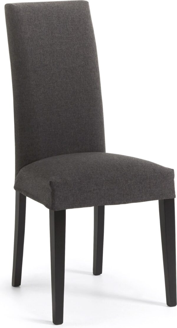Freda, Spisebordsstol, kolonial, stof by LaForma (H: 100 cm. B: 46 cm. L: 56 cm., Sort)