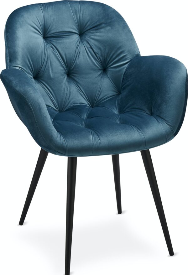 Gifford, Spisebordsstol med armlæn by Raymond & Hallmark (H: 88 cm. x B: 66 cm. x D: 64 cm., Blå)