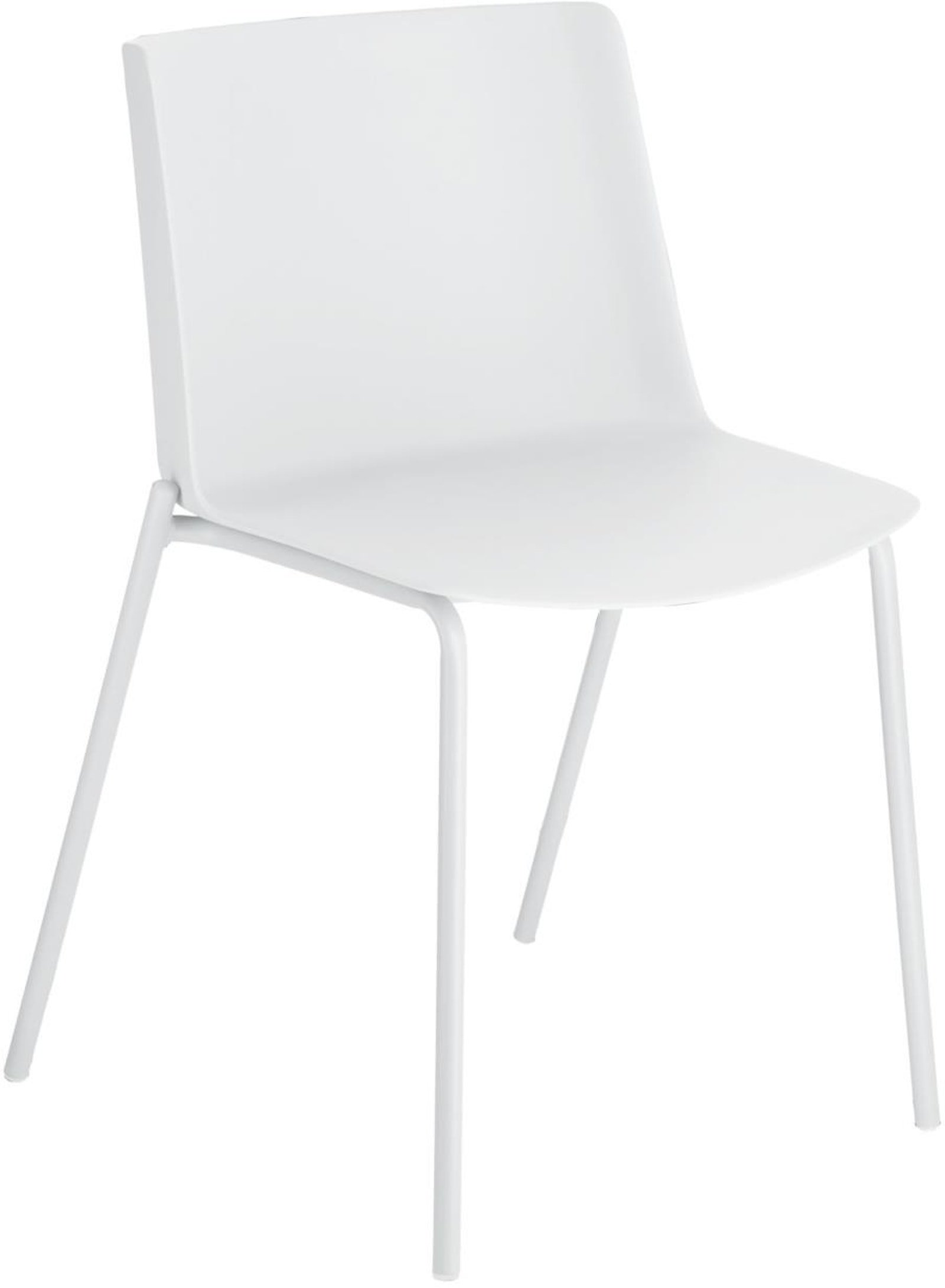 Hannia, Spisebordsstol, nordisk, moderne, plast by LaForma (H: 78 cm. x B: 47 cm. x L: 53 cm., Hvid)
