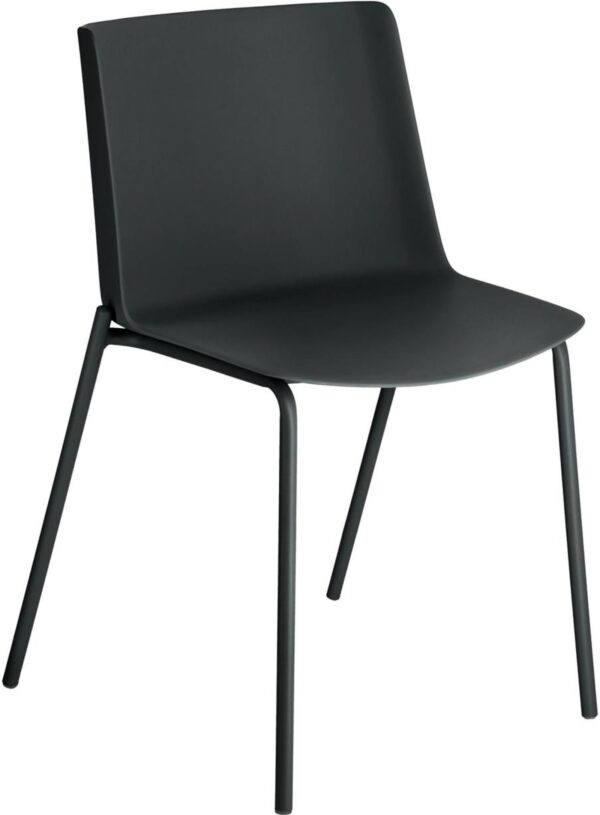 Hannia, Spisebordsstol, nordisk, moderne, plast by LaForma (H: 78 cm. x B: 47 cm. x L: 53 cm., Sort)