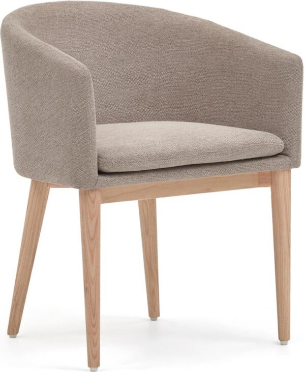 Harlan, Spisebordsstole, nordisk, moderne, stof by Laforma (H: 74 cm. x B: 59 cm. x L: 57 cm., Brun/Natur)