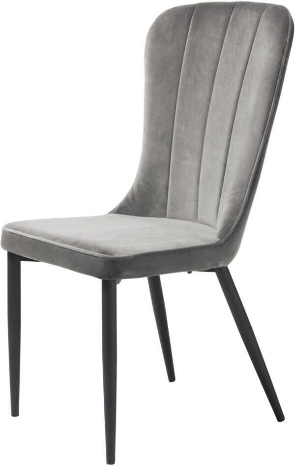 Hudson, Spisebordsstol, Fløjl by Unique Furniture (H: 98,5 cm. x B: 51,5 cm. x L: 60,5 cm., Grå)