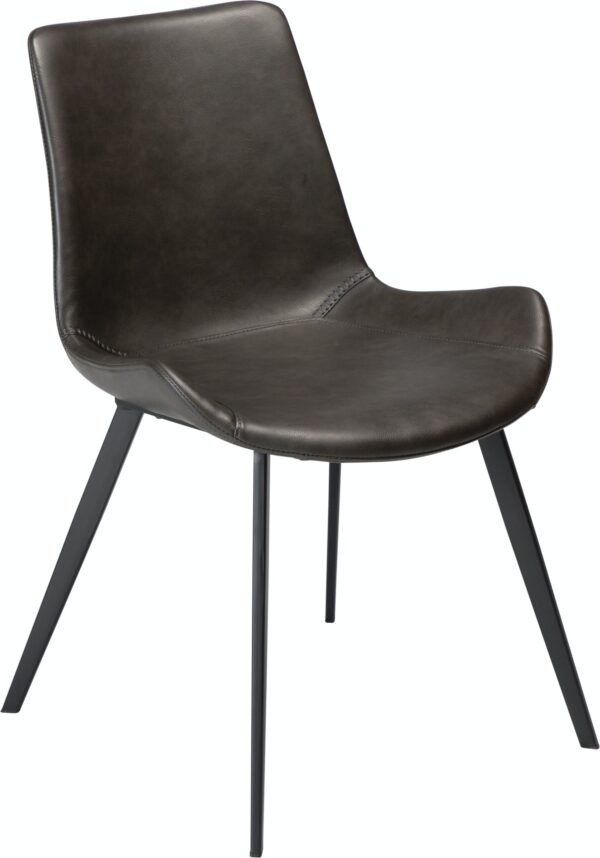Hype, Spisebordsstol, Kunstlæder by DAN-FORM Denmark (H: 80 cm. B: 52 cm., Mørkegrå/Sort)