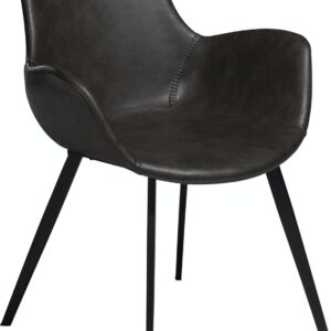 Hype, Spisebordsstol med armlæn, Kunstlæder by DAN-FORM Denmark (H: 80 cm. B: 62 cm., Grå/Sort)