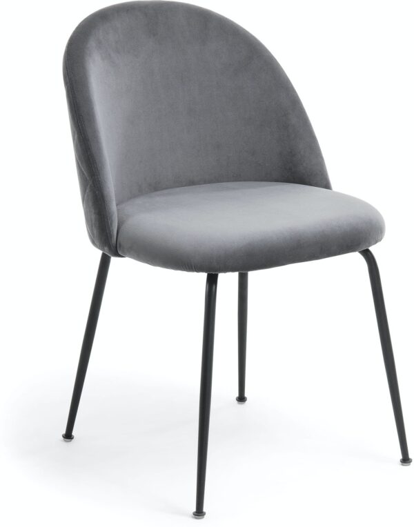 Ivonne, Spisebordsstol by LaForma (H: 79 cm. B: 49 cm. L: 52 cm., Grå/Sort)