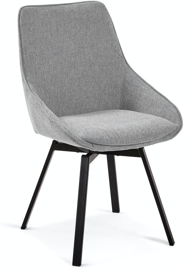 Jenna, Spisebordsstol by LaForma (H: 86 cm. B: 50 cm. L: 59 cm., Grå/Sort)