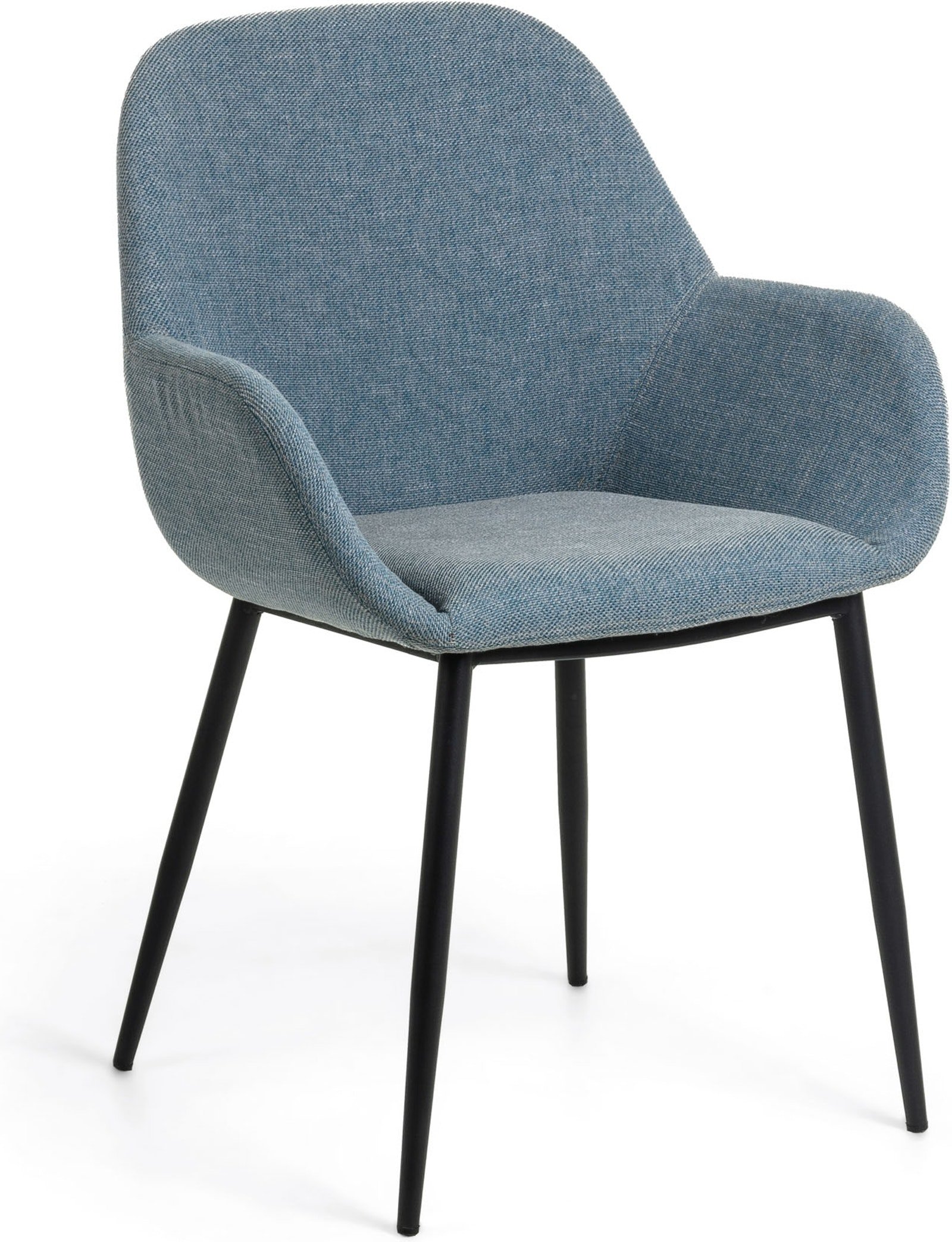 Konna, Spisebordsstol, vintage, industriel, stof by LaForma (H: 83 cm. x B: 59 cm. x L: 55 cm., Blå/Sort)