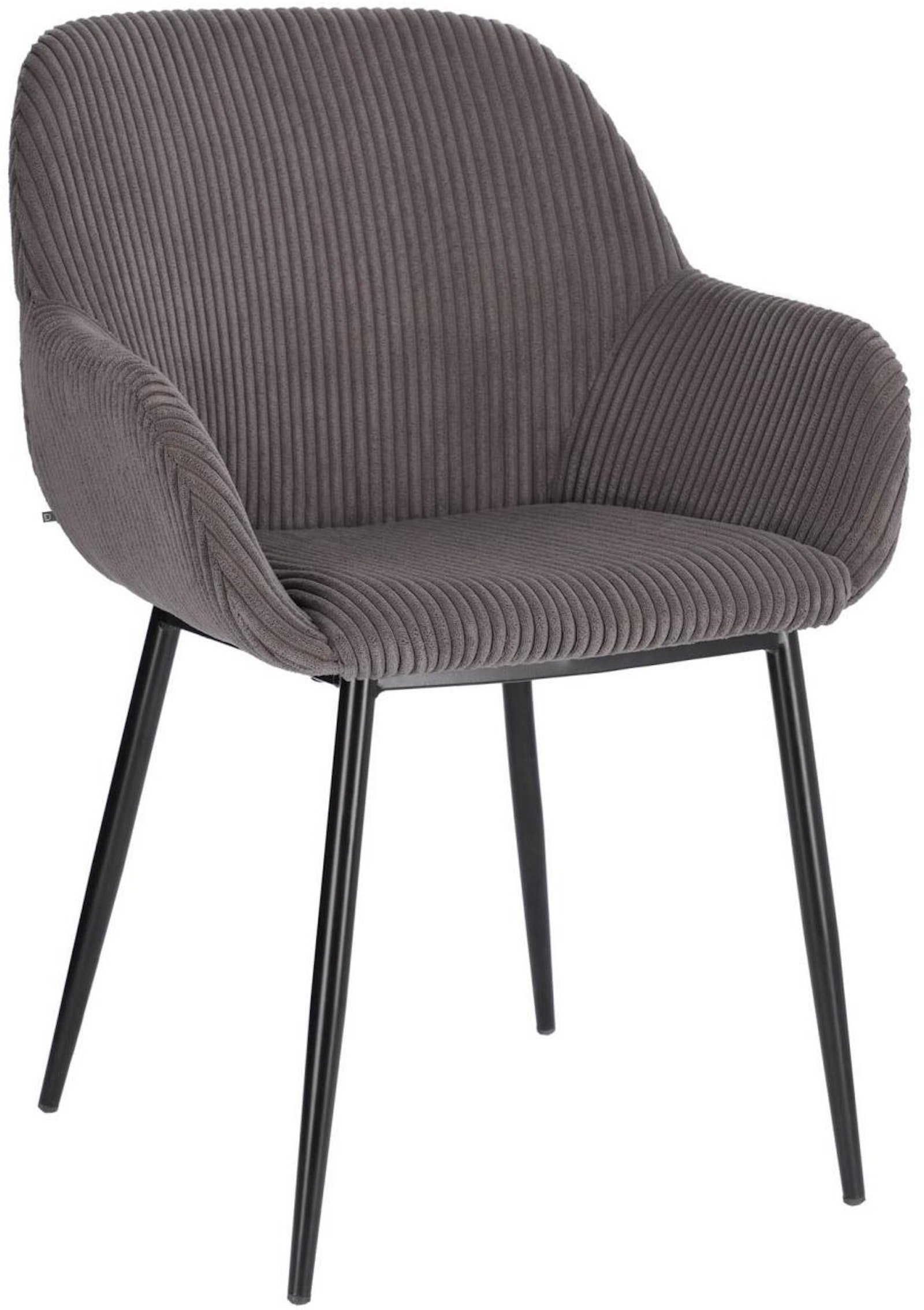 Konna, Spisebordsstol, vintage, industriel, stof by LaForma (H: 83 cm. x B: 59 cm. x L: 55 cm., Mørkegrå)