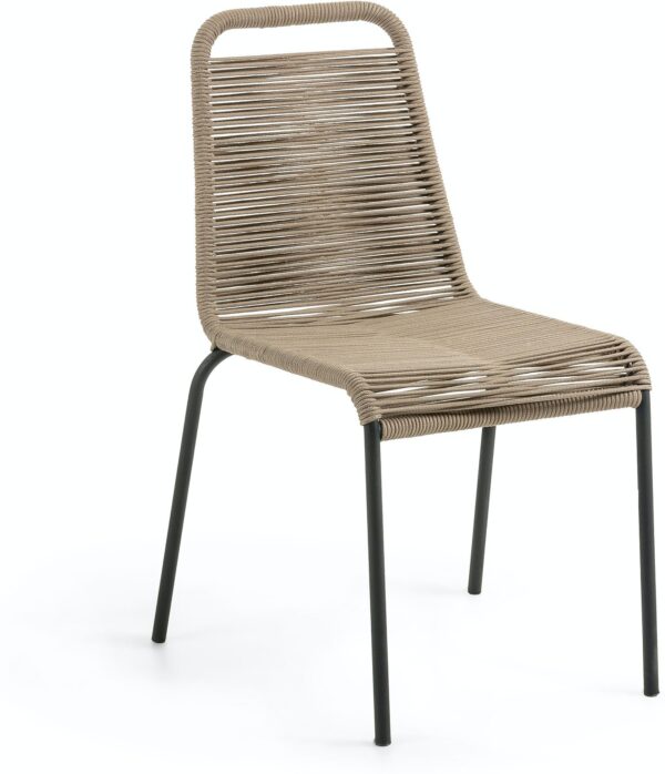 Lambton, Udendørs spisebordsstol by LaForma (H: 84 cm. B: 49 cm. L: 59 cm., Brun/Sort)