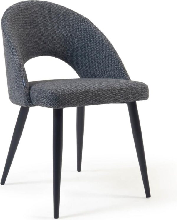 Mael, Spisebordsstol, nordisk, moderne by LaForma (H: 82 cm. x B: 46 cm. x L: 50 cm., Mørkegrå/Sort)