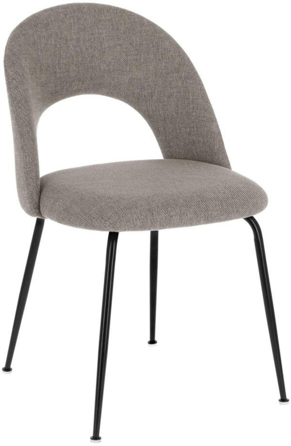 Mahalia, Spisebordsstol, Stof by LaForma (H: 79 cm. x B: 51 cm. x L: 52 cm., Grå/Sort)