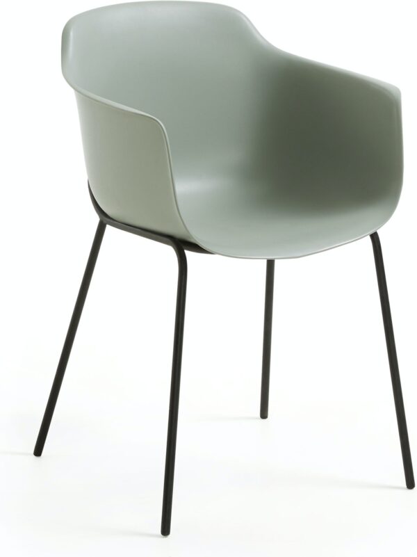 Maruto, Spisebordsstol, moderne, nordisk, plast by LaForma (H: 81 cm. B: 56 cm. L: 53 cm., Grå/Sort)