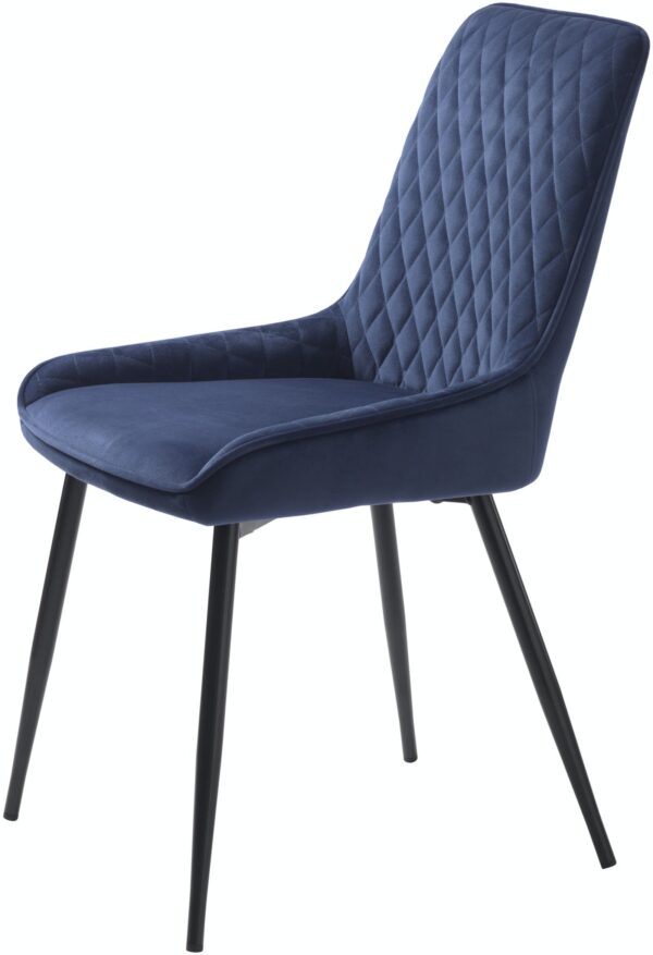 Milton, Spisebordsstol, Kunstlæder by Unique Furniture (H: 85 cm. x B: 52 cm. x L: 57,5 cm., Blå/Sort)