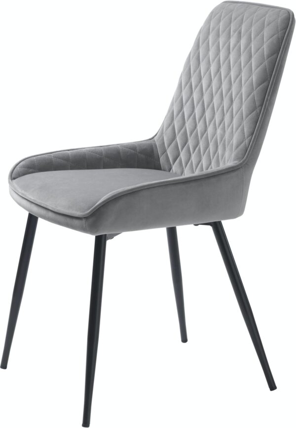 Milton, Spisebordsstol, Kunstlæder by Unique Furniture (H: 85 cm. x B: 52 cm. x L: 57,5 cm., Grå/Sort)