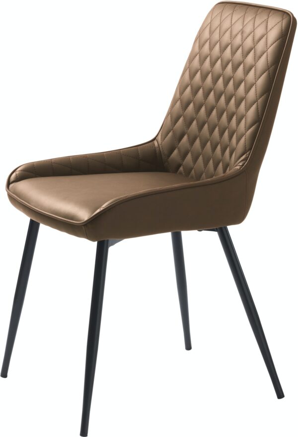 Milton, Spisebordsstol, Kunstlæder by Unique Furniture (H: 85 cm. x B: 52 cm. x L: 57,5 cm., Sort)