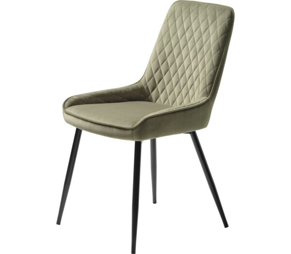 Milton, Spisebordsstol, Olivengrøn, Fløjl by Unique Furniture (H: 85 cm. x B: 52 cm. x D: 58 cm., Olivengrøn)