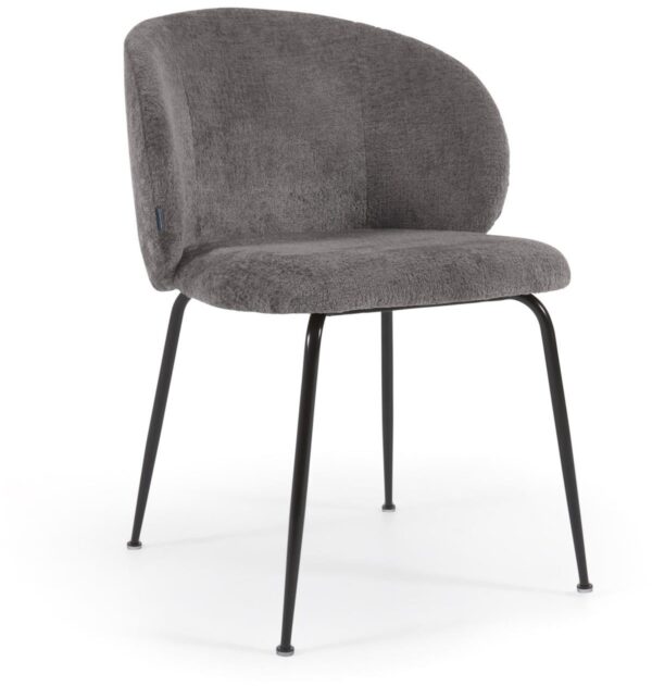 Monna, Spisebordsstol, Stof by LaForma (H: 78 cm. x B: 57 cm. x D: 56 cm., Grå/Sort)