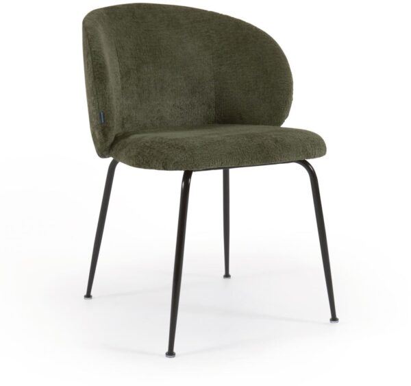 Monna, Spisebordsstol, Stof by LaForma (H: 78 cm. x B: 57 cm. x D: 56 cm., Grøn/Sort)