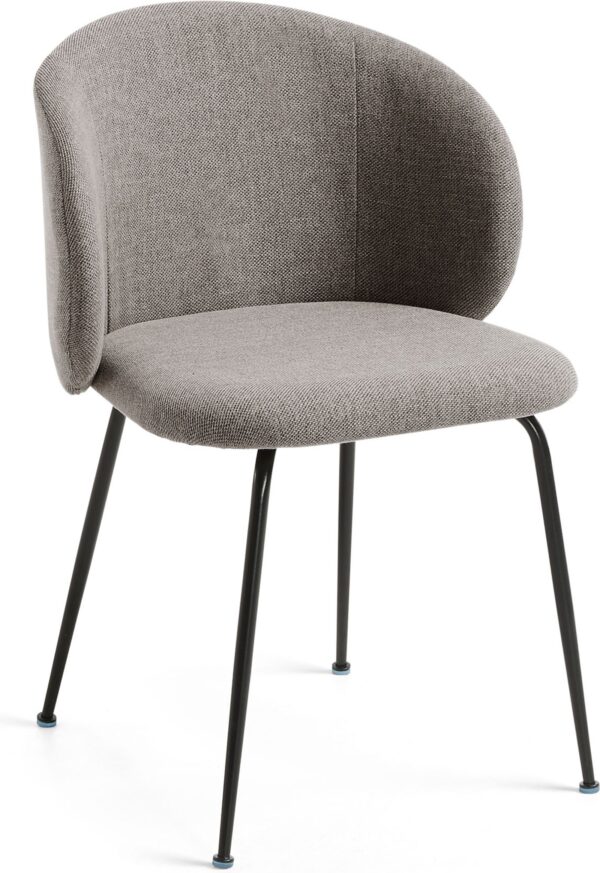 Monna, Spisebordsstol, moderne, nordisk, stof by LaForma (H: 78 cm. B: 57 cm. L: 56 cm., Grå/Sort)