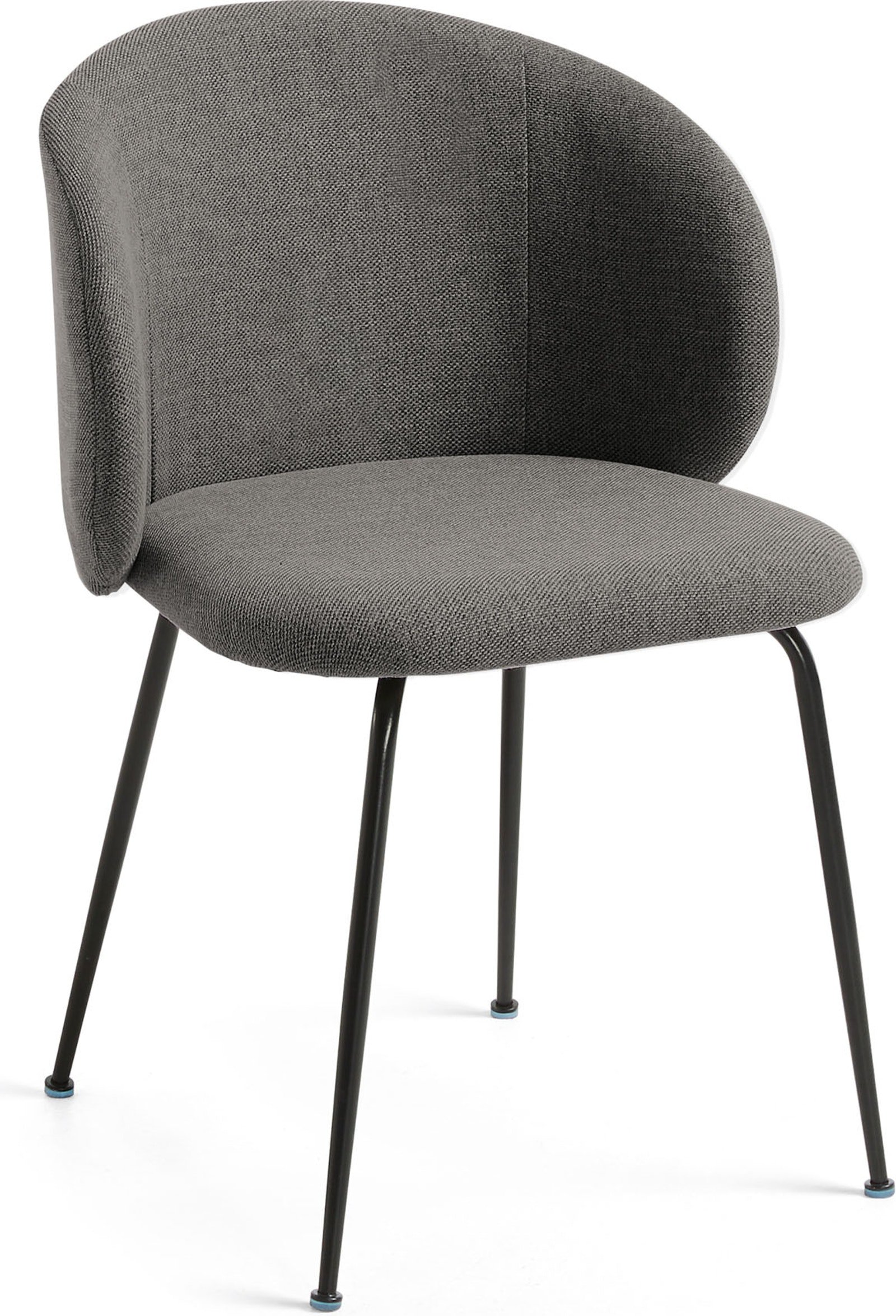 Monna, Spisebordsstol, moderne, nordisk, stof by LaForma (H: 78 cm. B: 57 cm. L: 56 cm., Mørkegrå/Sort)
