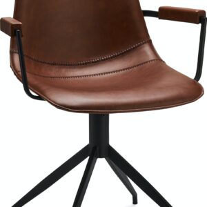 Montrose, Spisebordsstol med armlæn, Kunstlæder by Raymond & Hallmark (H: 85 cm. x B: 59 cm. x D: 57 cm., Lysebrun)