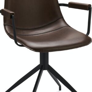 Montrose, Spisebordsstol med armlæn, Kunstlæder by Raymond & Hallmark (H: 85 cm. x B: 59 cm. x D: 57 cm., Mørkebrun)