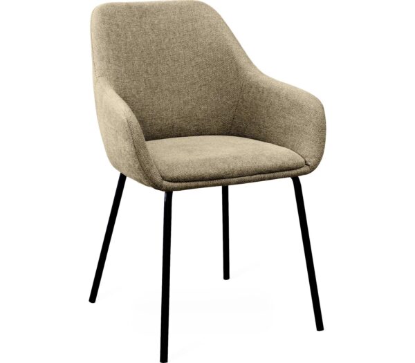 NAVO, Spisebordsstol, Metal, Stof by Torkelson (H: 85,5 cm. x B: 56,5 cm. x L: 55 cm., Brun/Sort)