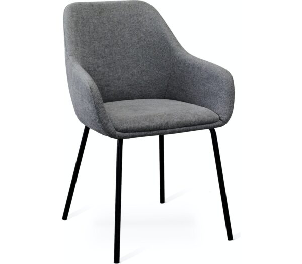 NAVO, Spisebordsstol, Metal, Stof by Torkelson (H: 85,5 cm. x B: 56,5 cm. x L: 55 cm., Sort/Grå)