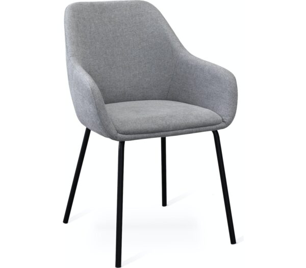 NAVO, Spisebordsstol, Metal, Stof by Torkelson (H: 85,5 cm. x B: 56,5 cm. x L: 55 cm., Sort/Lysegrå)