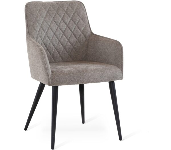 NOVA, Spisebordsstol, Kunstlæder, Metal by Torkelson (H: 85 cm. x B: 56 cm. x L: 59 cm., Beige/sort)