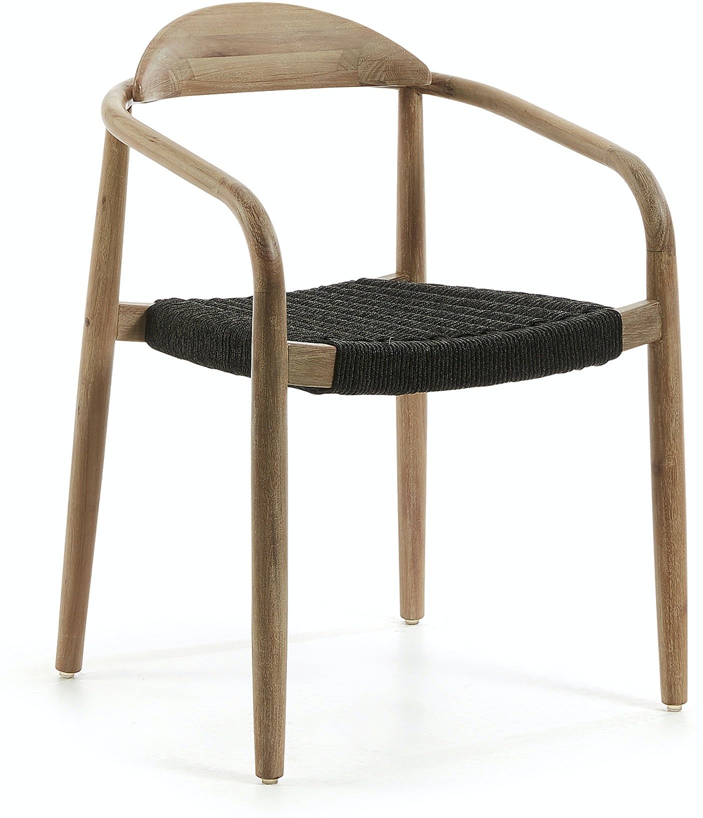 Nina, Udendørs spisebordsstol by LaForma (H: 78 cm. B: 56 cm. L: 53 cm., Sort/Natur)