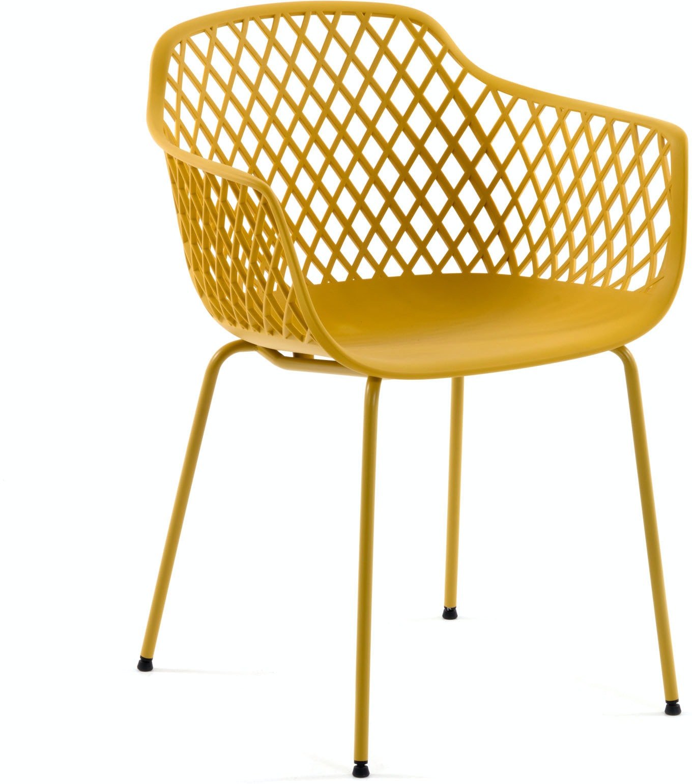 Quinn, Spisebordsstol til udendørs- og indendørsbrug by LaForma (H: 80 cm. B: 60 cm. L: 55 cm., Sennep)