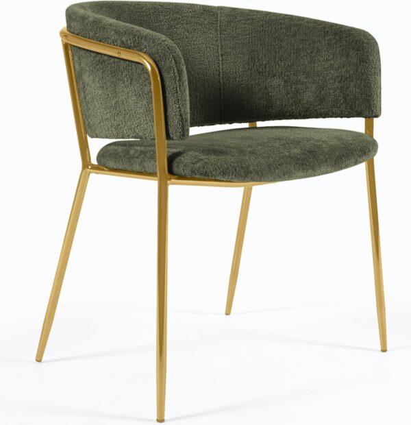 Runnie, Spisebordsstol, vintage, industriel, stof by LaForma (H: 73 cm. x B: 58 cm. x L: 58 cm., Grøn)