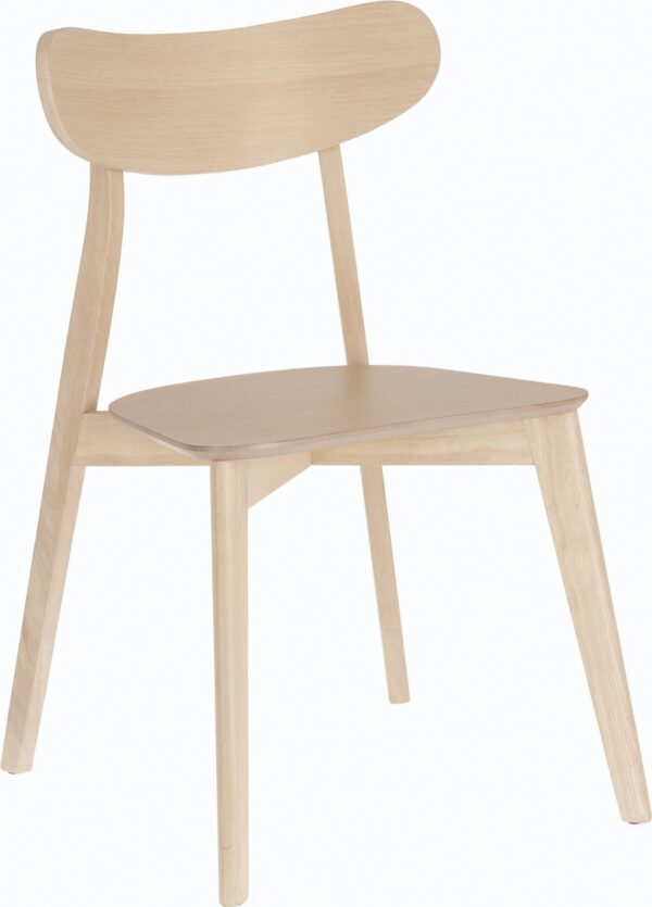 Safina, Spisebordsstol, nordisk, moderne, solidt træ by LaForma (H: 80 cm. B: 49 cm. L: 50 cm., Natur)