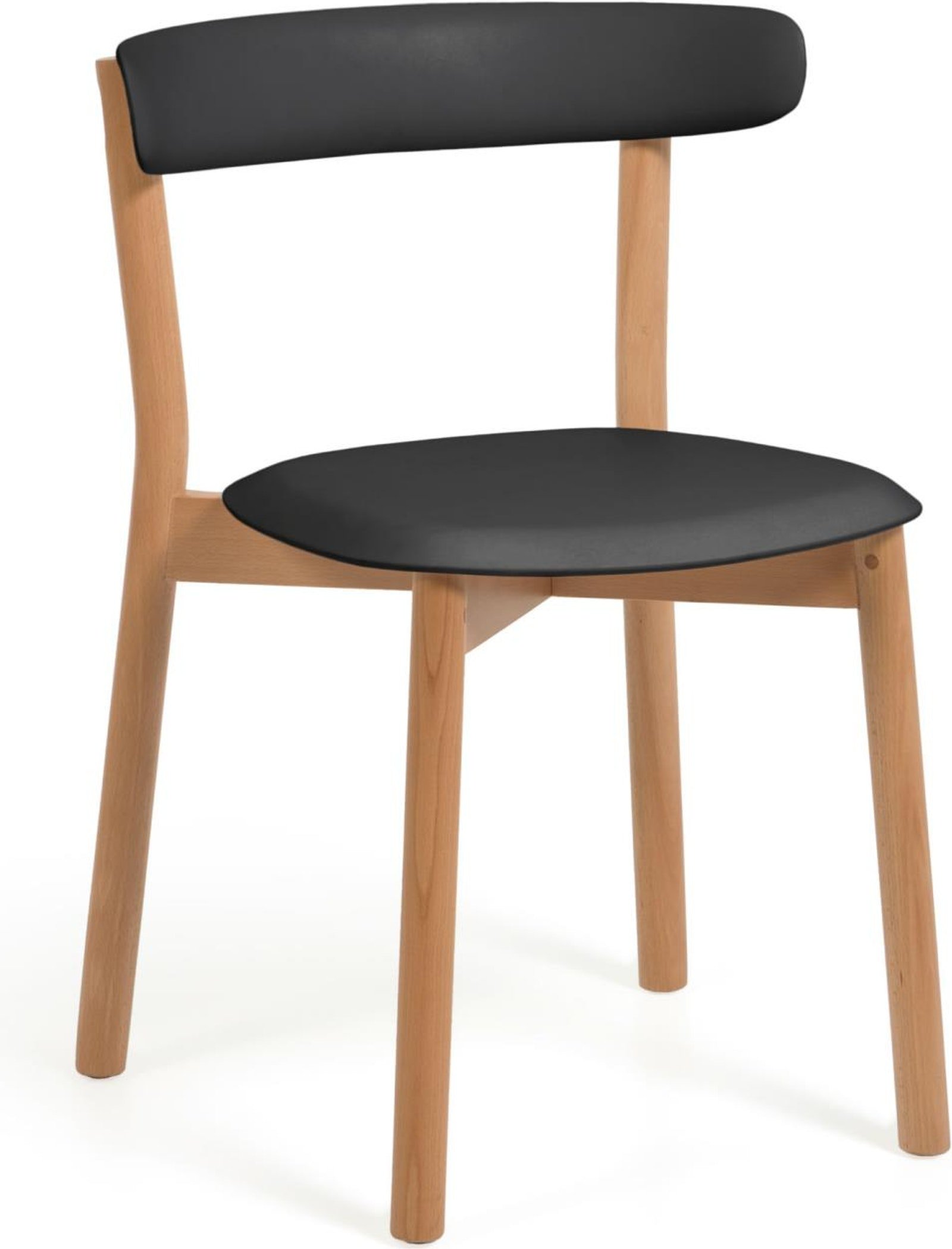 Santina, Spisebordsstol, moderne, nordisk, plast by LaForma (H: 73 cm. B: 52 cm. L: 45 cm., Sort/Natur)