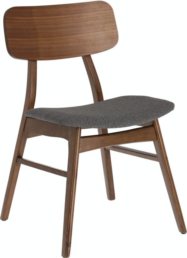 Selia, Spisebordsstol, nordisk, moderne, solidt træ by LaForma (H: 76 cm. B: 48 cm. L: 50 cm., Natur/Mørkegrå)