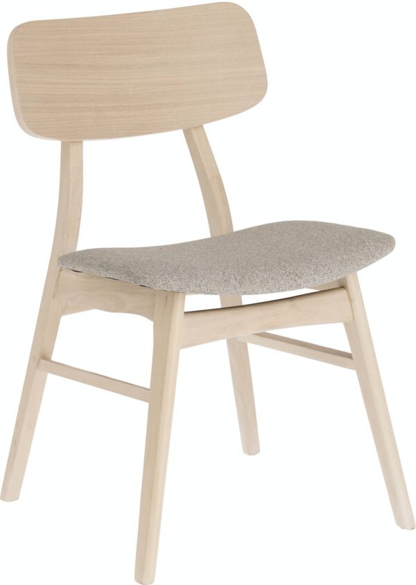 Selia, Spisebordsstol, nordisk, moderne, solidt træ by LaForma (H: 76 cm. B: 48 cm. L: 50 cm., Natur/beige)