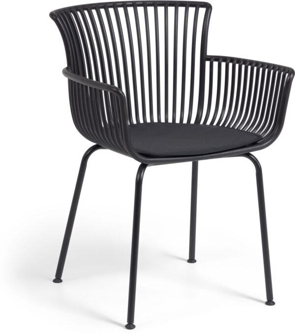 Surpika, Udendørs spisebordsstol by LaForma (H: 80 cm. B: 59 cm. L: 55 cm., Sort)