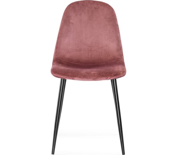 THEA, Spisebordsstol, Fløjl, Metal by Torkelson (H: 84 cm. x B: 44 cm. x D: 53 cm., Pink/Sort)