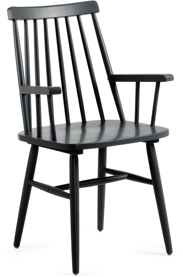 Tressia, Spisebordsstol med armlæn by LaForma (H: 87 cm. B: 53 cm. L: 51 cm., Sort)