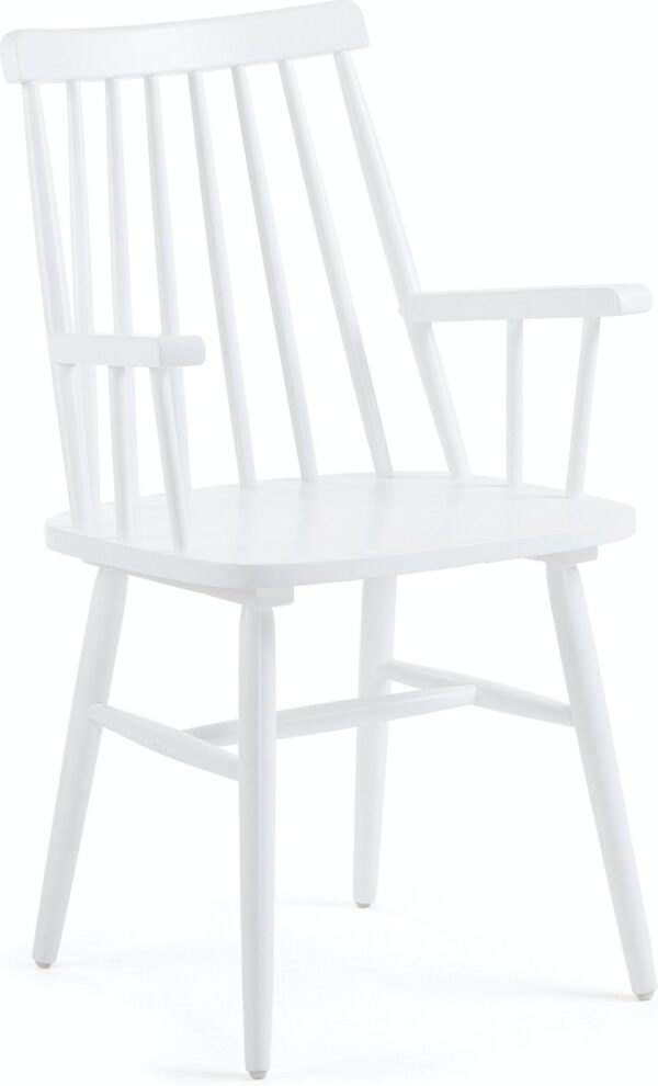 Tressia, Spisebordsstol, solidt træ by LaForma (H: 87 cm. B: 53 cm. L: 51 cm., Hvid)
