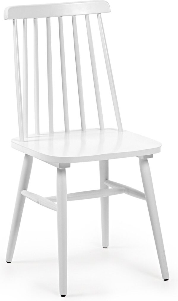 Tressia, Spisebordsstol, solidt træ by LaForma (H: 89 cm. B: 43 cm. L: 49 cm., Hvid)