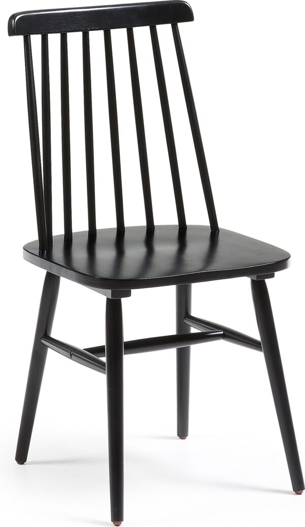 Tressia, Spisebordsstol, solidt træ by LaForma (H: 89 cm. B: 43 cm. L: 49 cm., Sort)