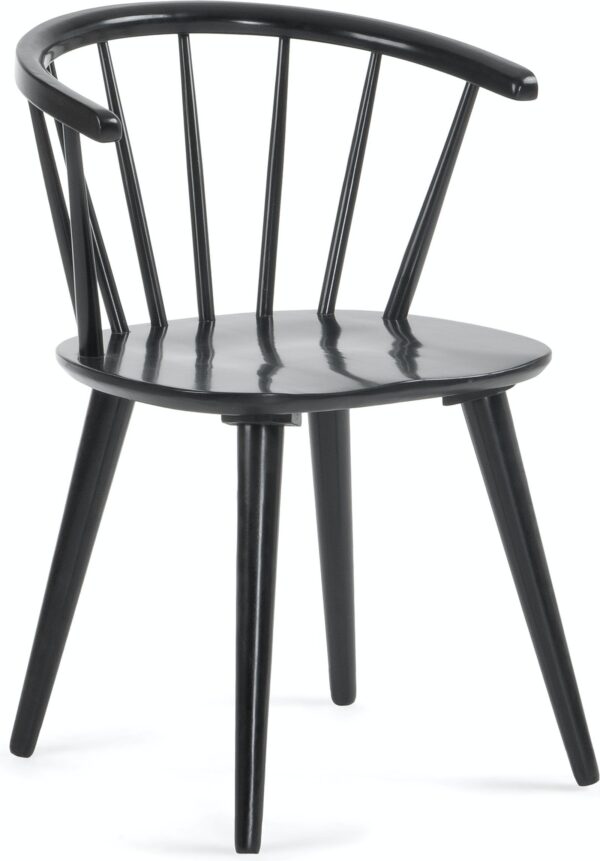 Trise, Spisebordsstol, solidt træ by LaForma (H: 77 cm. B: 53 cm. L: 54 cm., Sort)